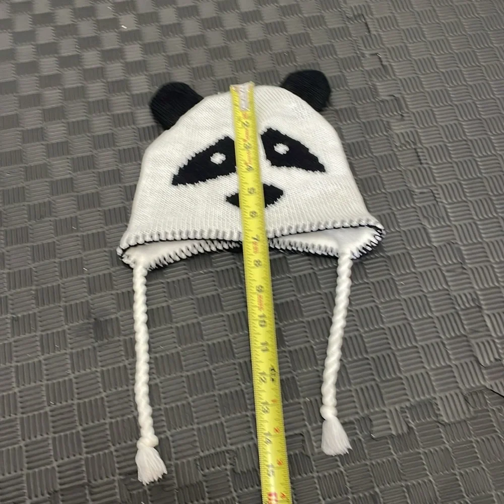 Panda kids knitted panda bear face hat one size